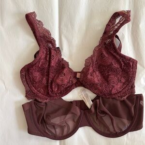 Victoria's Secret & Auden Deep Red Lace Bras set